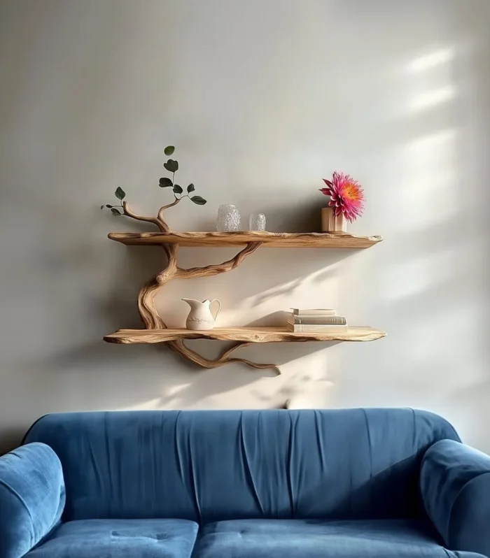 Floating Book Shelf, Custom Handmade, Solid Wood, Wall Bookcase