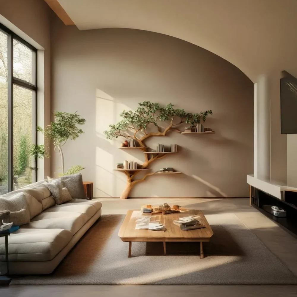 Custom Tree Bookshelf, Rustic Wood, Wall Shelf, Natural Wooden Furniture - Image 2