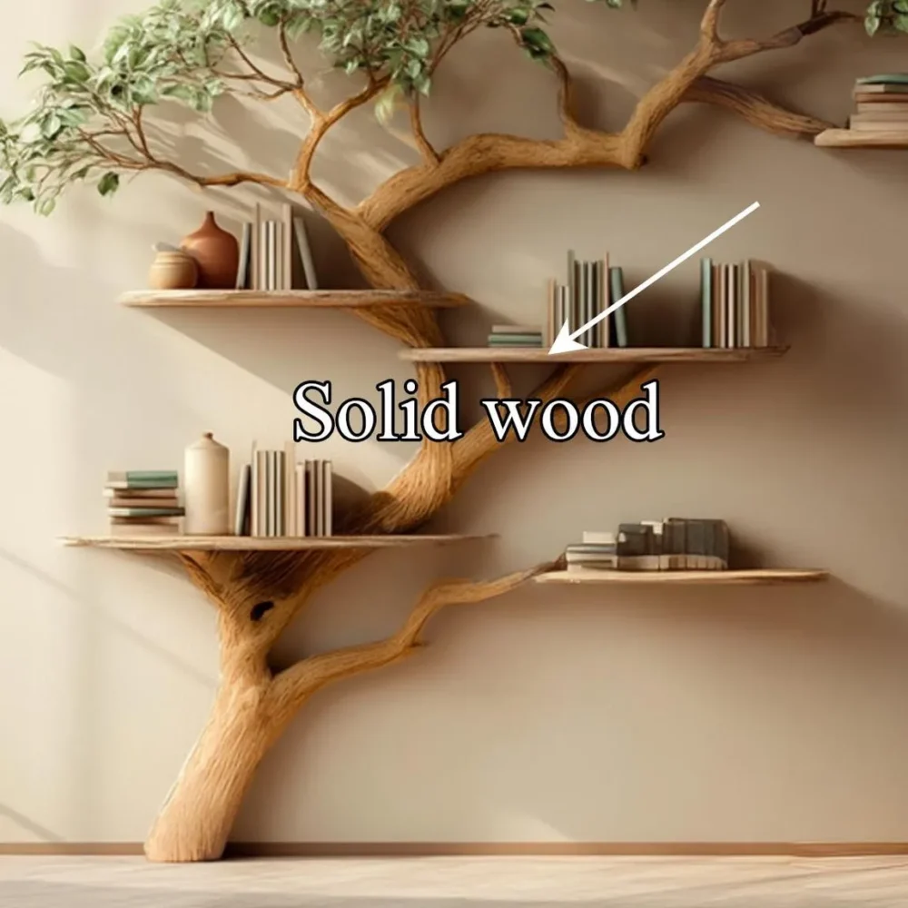 Custom Tree Bookshelf, Rustic Wood, Wall Shelf, Natural Wooden Furniture - Image 3