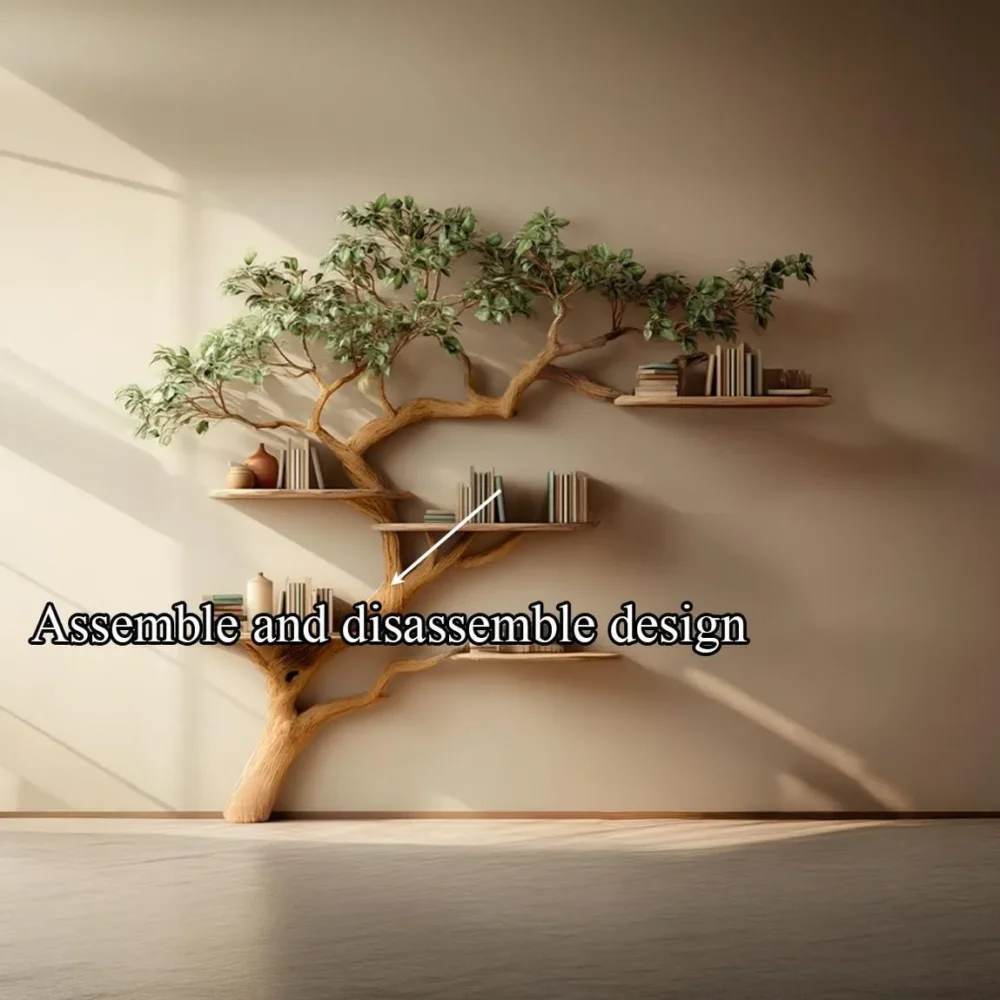 Custom Tree Bookshelf, Rustic Wood, Wall Shelf, Natural Wooden Furniture - Image 5