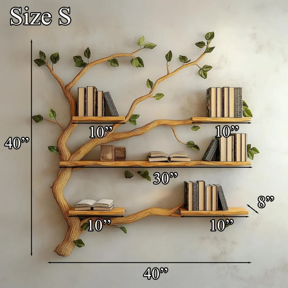 Driftwood Branch Tree Bookshelf, Solid Wood, Custom Floating Shelf, Live Edge - Image 5