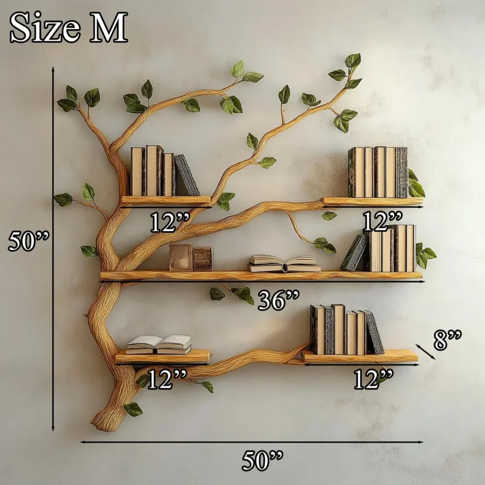 Driftwood Branch Tree Bookshelf, Solid Wood, Custom Floating Shelf, Live Edge - Image 6