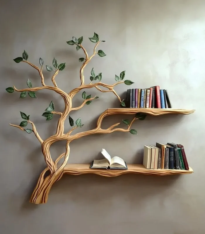 Mini Floating Book Shelf, Handmade Solid Wood, Wall Mounted Bookcase