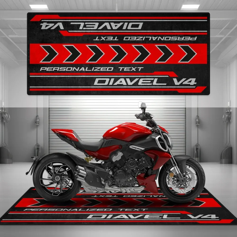 Enduro Spirit Motorcycle Floor Mat, Custom Biker Garage Display Mat CAR493101125101 - Image 5