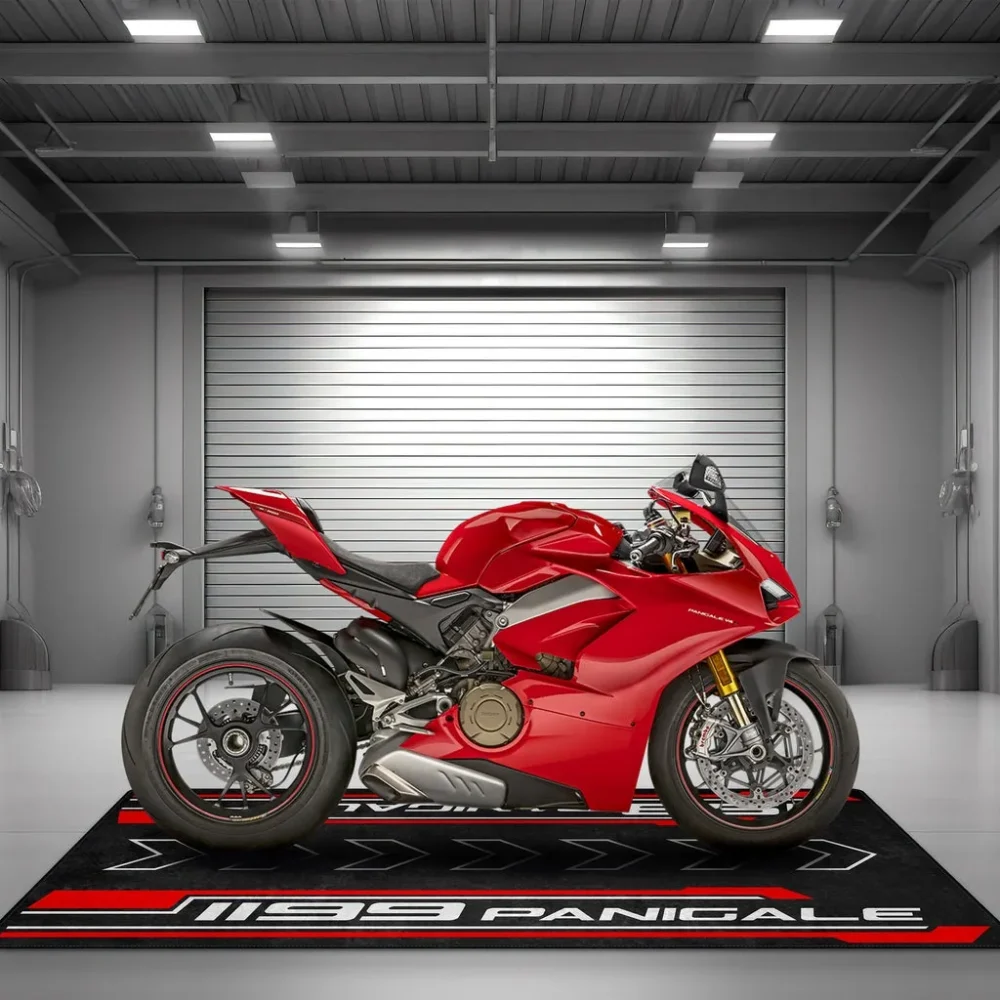 Asphalt Spirit Motorcycle Floor Mat, Personalized Pit Mat for Bikers CAR493101125115 - Image 3