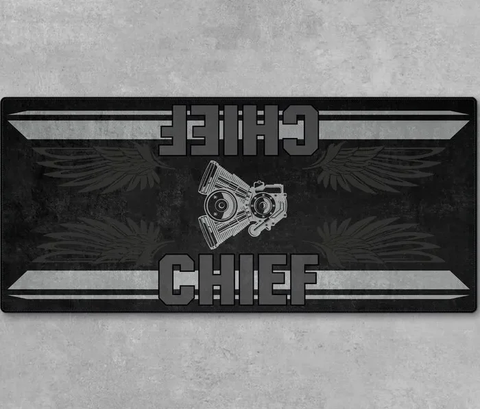 Handcrafted Machine Motorcycle Floor Mat, Personalized Pit Mat for Bikers CAR493101125158