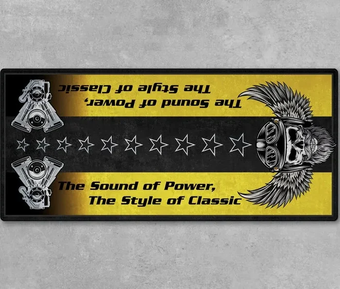 Midnight Rider Motorcycle Floor Mat, Custom Garage Decor for Motorheads CAR493101125181