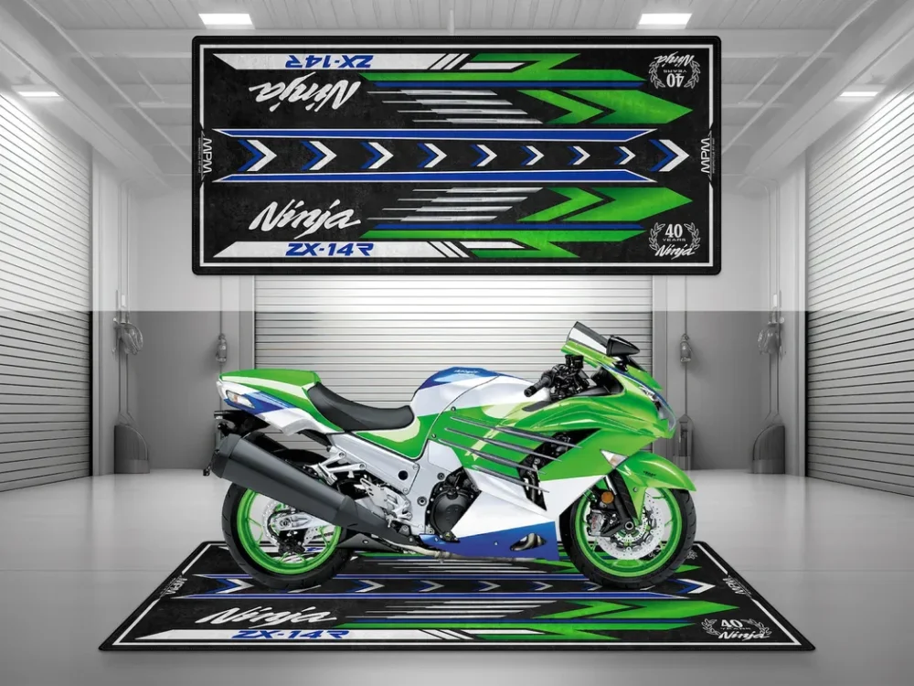 Motorbike Motorcycles Floor Mat, Custom Motorcycle Garage Pit Mat CAR493101225555 - Image 2