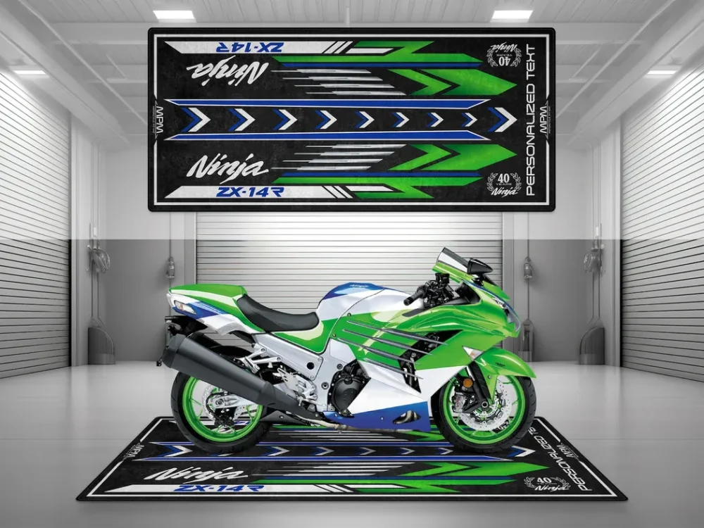 Motorbike Motorcycles Floor Mat, Custom Motorcycle Garage Pit Mat CAR493101225555 - Image 3