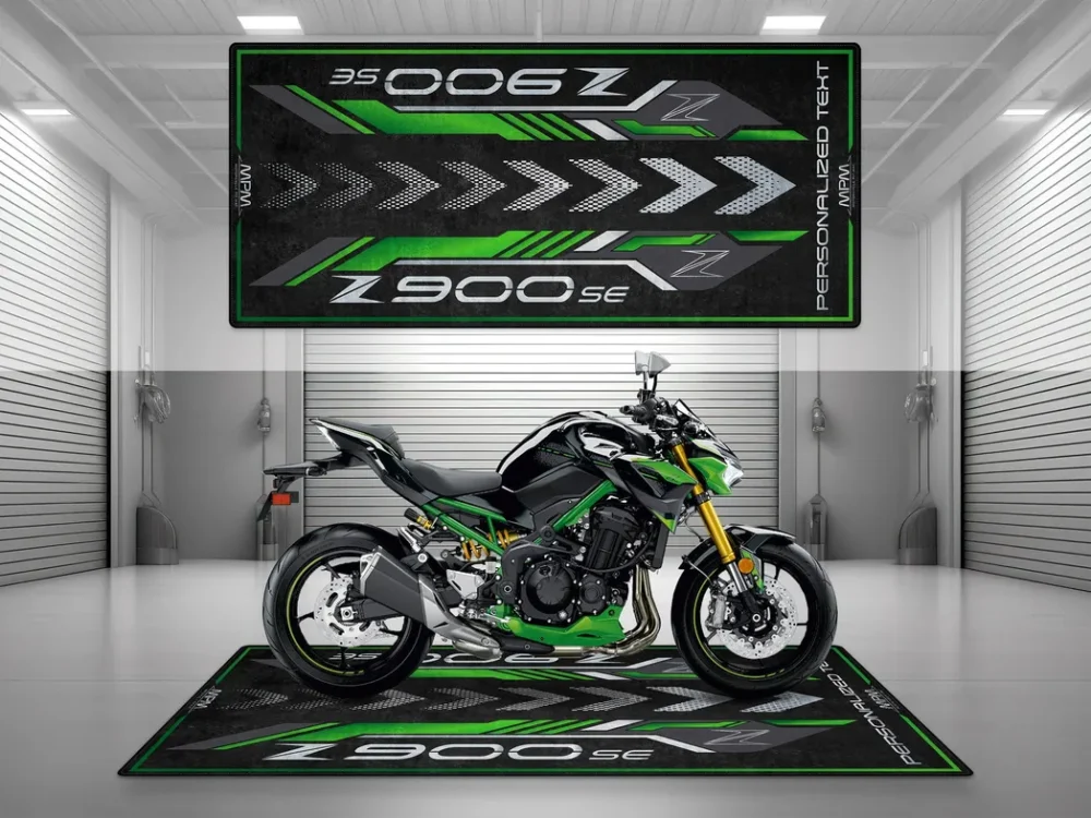 Two-Wheeler Motorcycles Floor Mat, Custom Name Garage Mat CAR493101225561 - Image 3