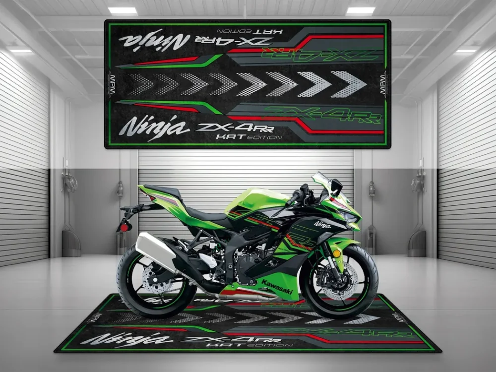 Track Bike Motorcycles Floor Mat, Personalized Biker Garage Accessory CAR493101225571 - Image 2