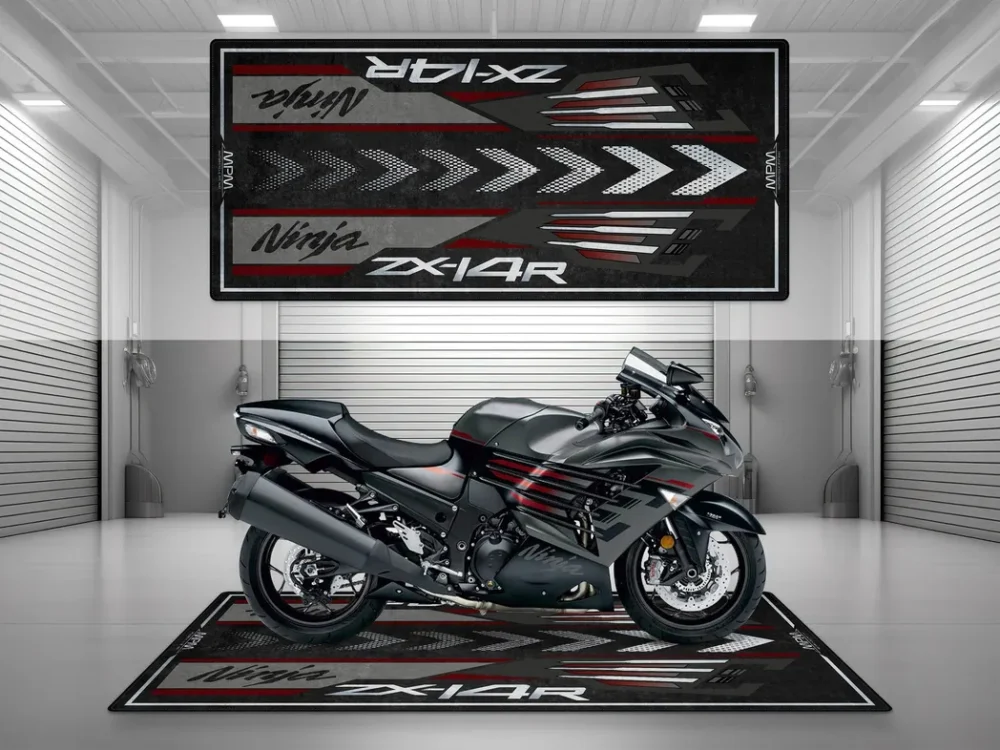 Retro Build Motorcycles Floor Mat, Non-Slip Garage Mat for Riders CAR493101225593 - Image 2