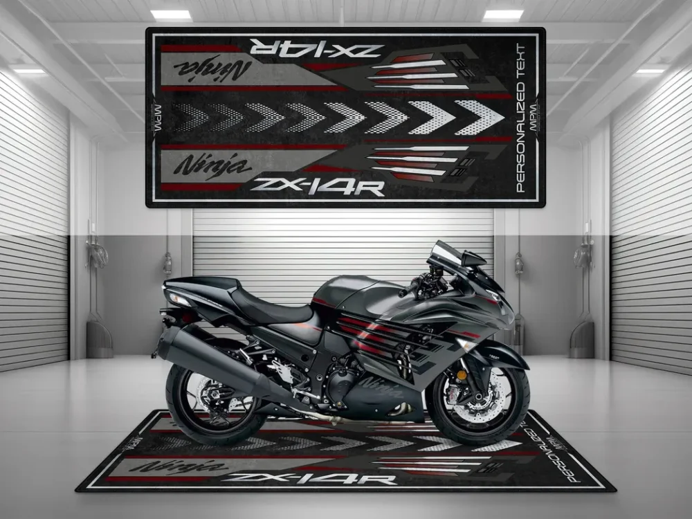 Retro Build Motorcycles Floor Mat, Non-Slip Garage Mat for Riders CAR493101225593 - Image 3