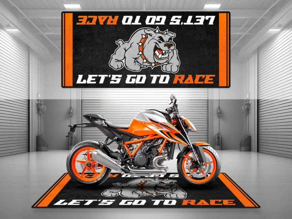 Street Racer Motorcycles Floor Mat, Personalized Biker Pit Mat CAR493101225607 - Image 2