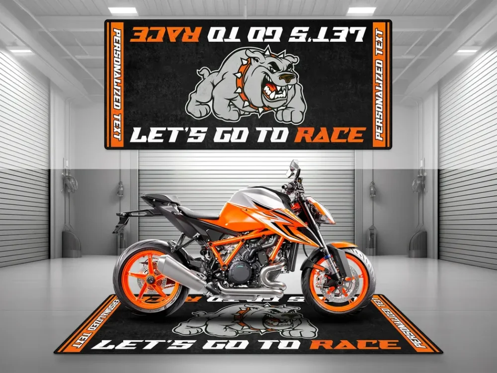 Street Racer Motorcycles Floor Mat, Personalized Biker Pit Mat CAR493101225607 - Image 3