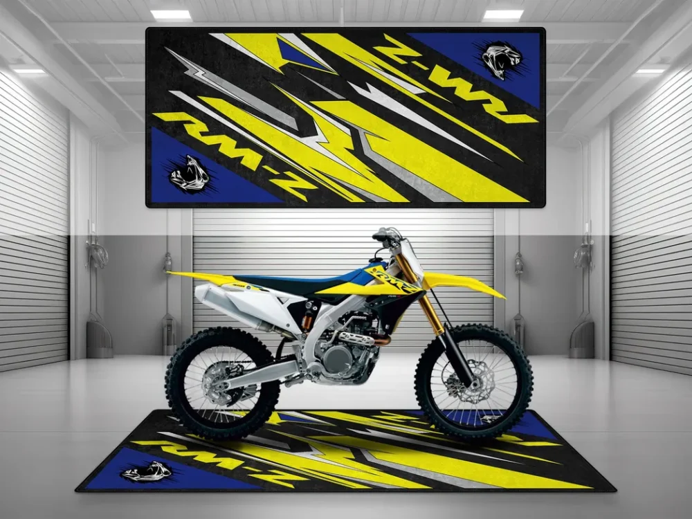 Mechanic's Machine Motorcycles Floor Mat, Personalized Biker Garage Accessory CAR493101225619 - Image 2