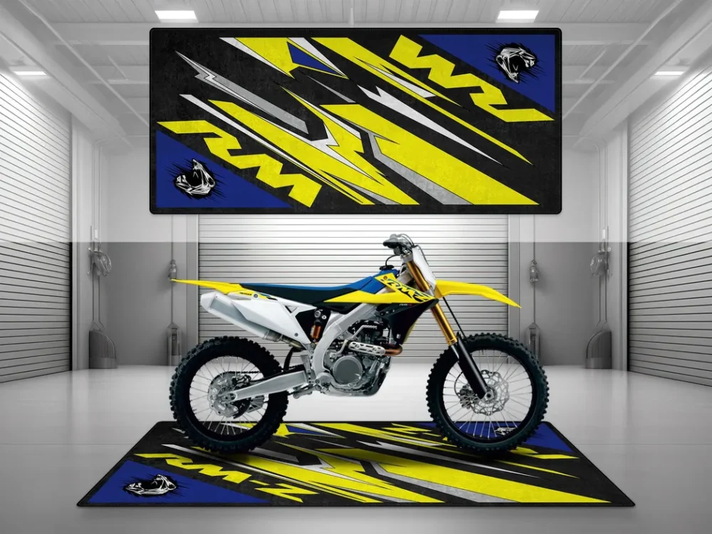 Weekend Rider Motorcycles Floor Mat, Custom Garage Decor for Motorheads CAR493101225624 - Image 2