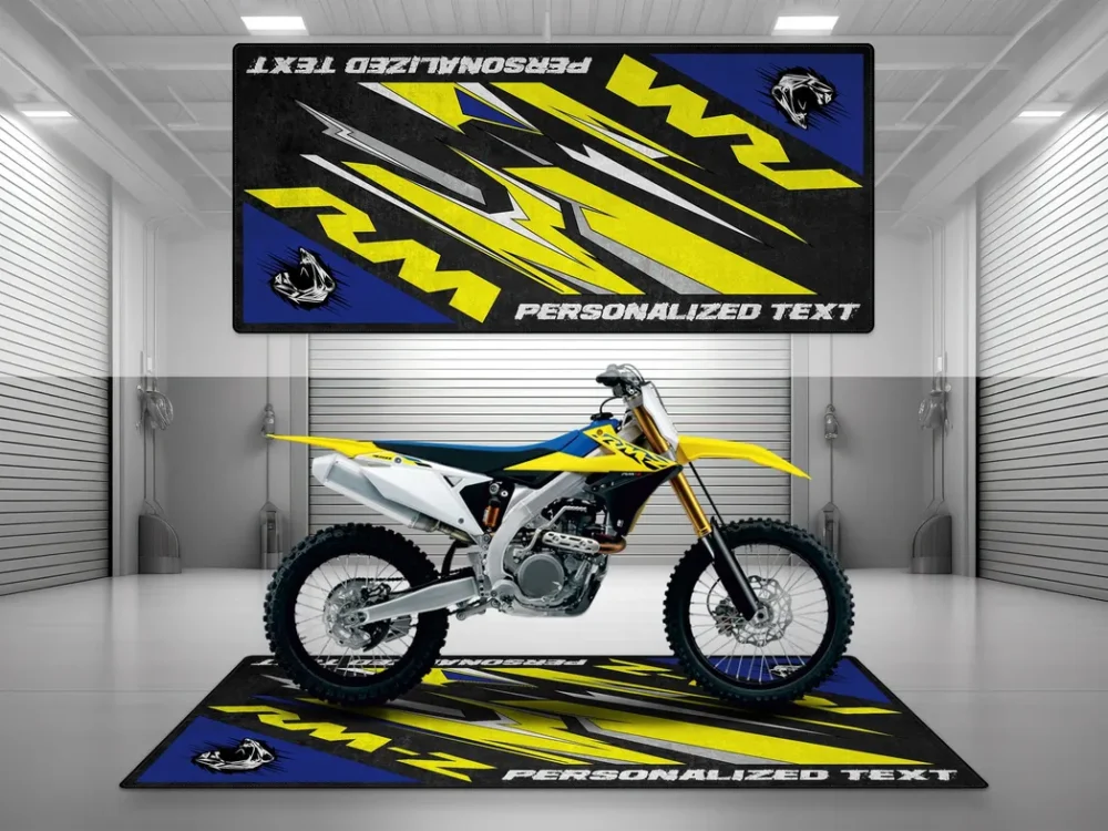 Weekend Rider Motorcycles Floor Mat, Custom Garage Decor for Motorheads CAR493101225624 - Image 3