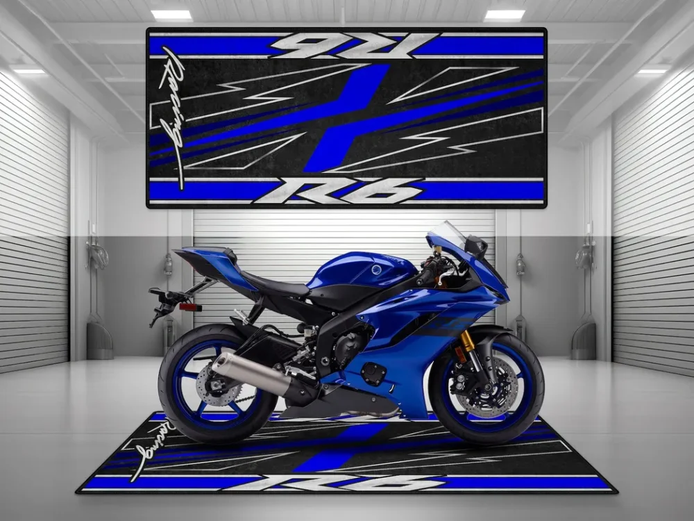 Fast Lane Bike Motorcycles Floor Mat, Personalized Garage Floor Decor CAR493101225661 - Image 2