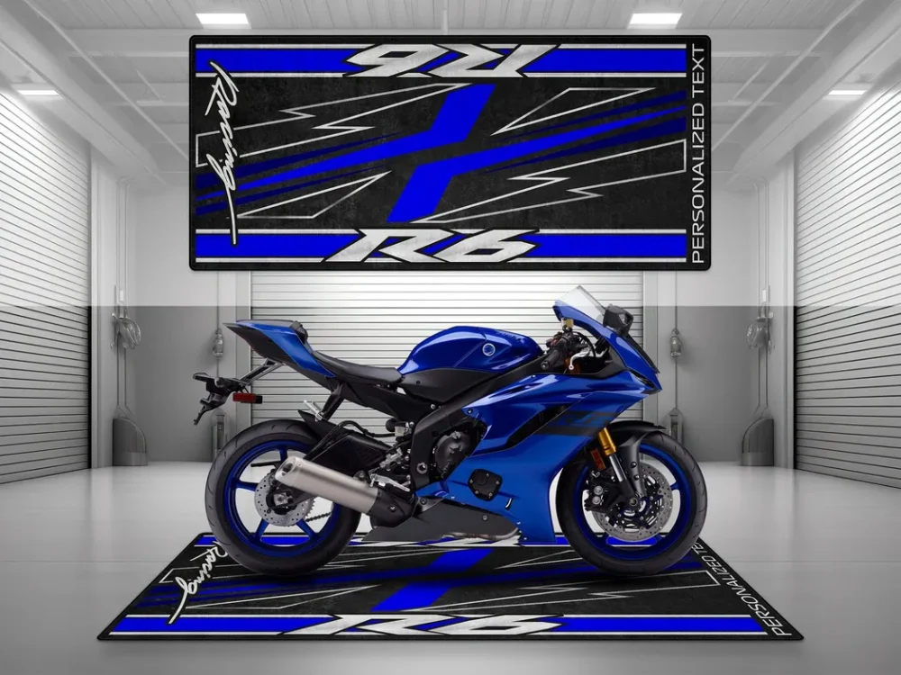 Fast Lane Bike Motorcycles Floor Mat, Personalized Garage Floor Decor CAR493101225661 - Image 3