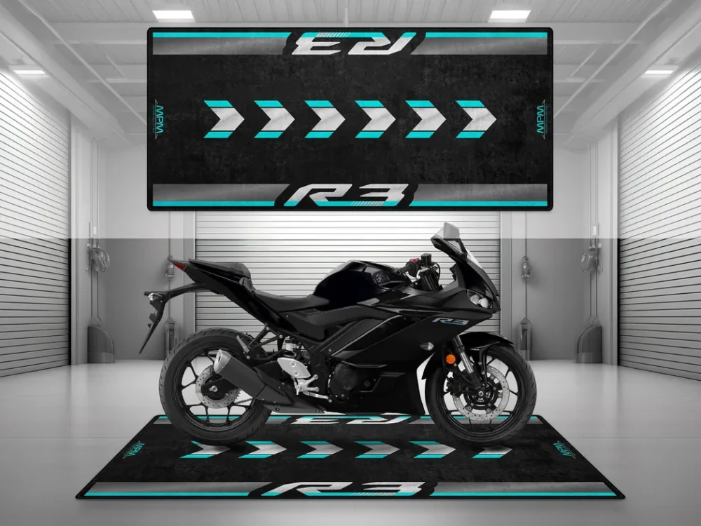 Garage Ride Motorcycles Floor Mat, Custom Rider Garage Mat CAR493101225663 - Image 2