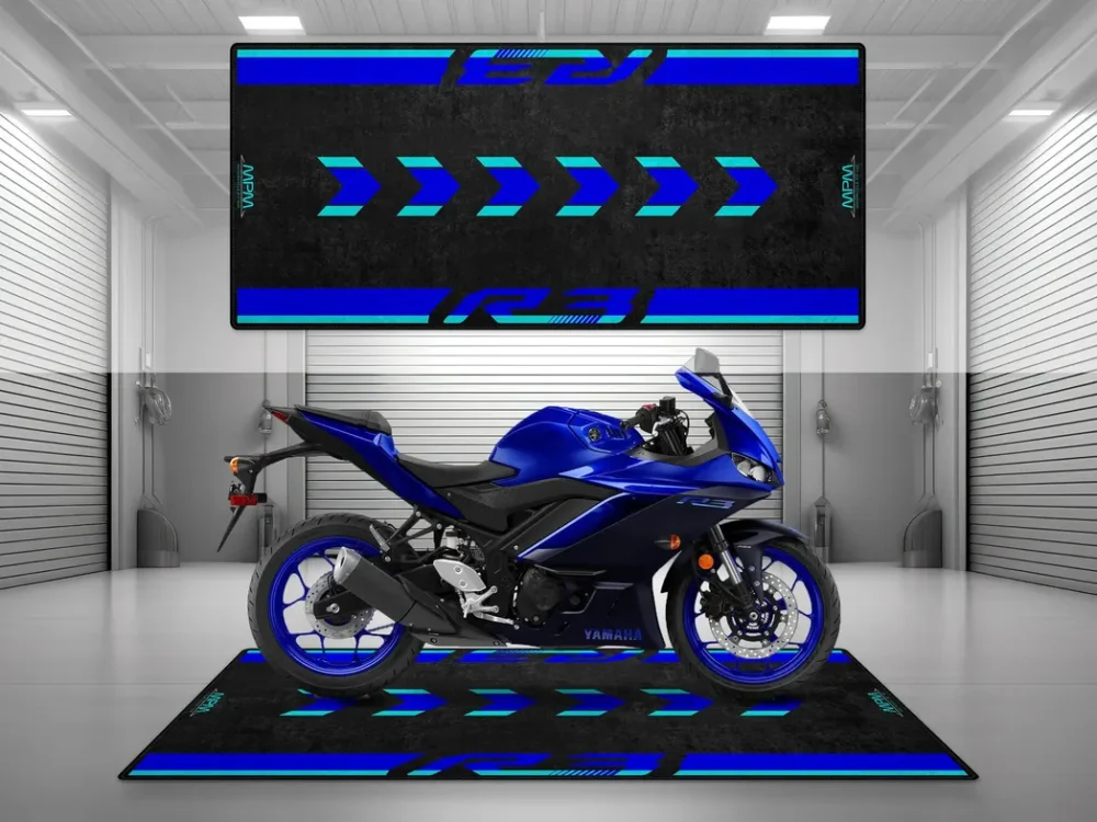 Garage Ride Motorcycles Floor Mat, Custom Rider Garage Mat CAR493101225663 - Image 3
