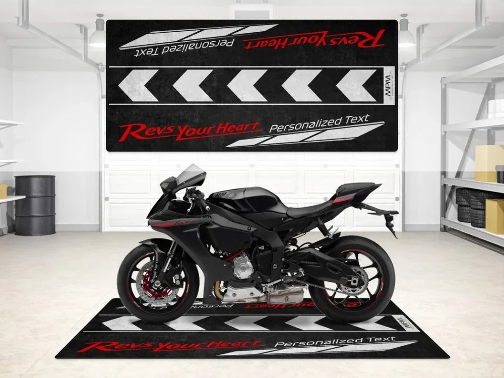 Freedom Ride Motorcycles Floor Mat, Custom Garage Decor for Motorheads CAR493101225672 - Image 3