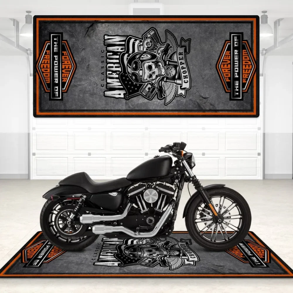 Off-Road Adventurer Motorcycle Floor Mat, Personalized Garage Floor Decor CAR496101125139 - Image 3