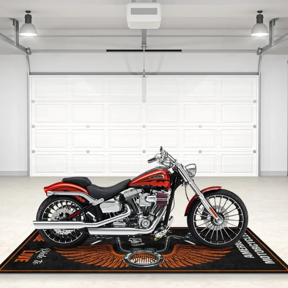 Lone Wolf Machine Motorcycle Floor Mat, Personalized Biker Garage Accessory CAR496101125145 - Image 4