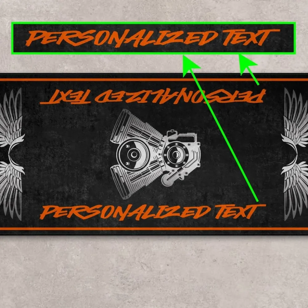 Midnight Rider Motorcycle Floor Mat, Custom Garage Decor for Motorheads CAR496101125151 - Image 2