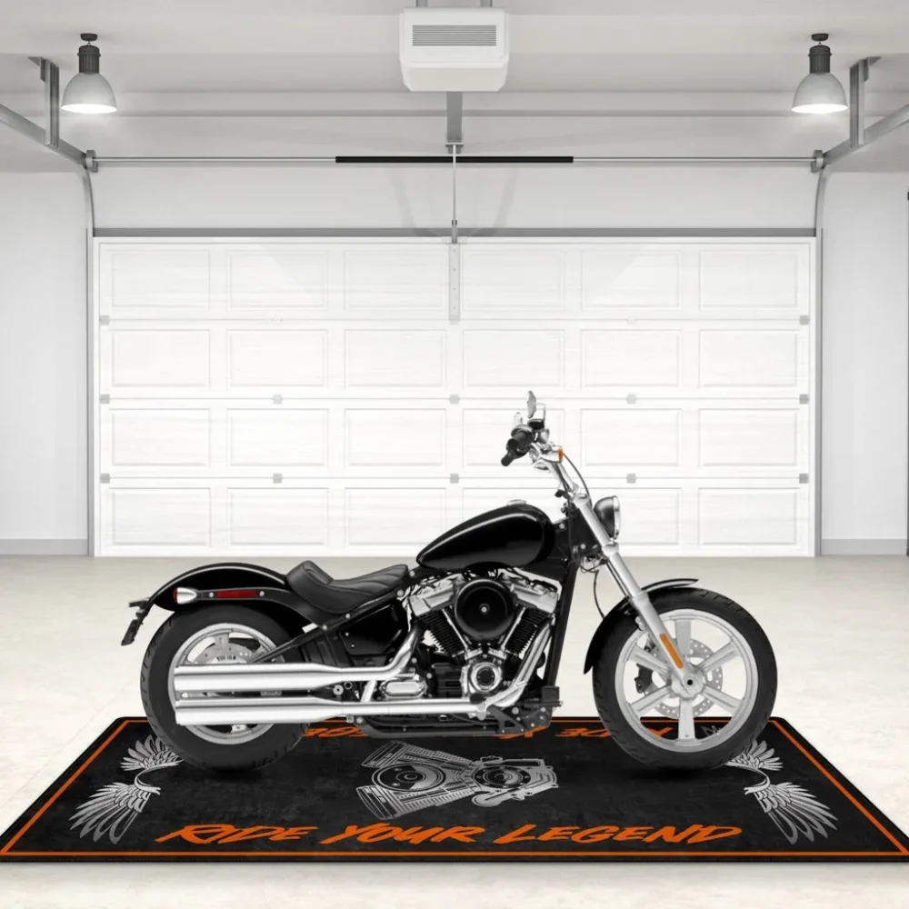 Midnight Rider Motorcycle Floor Mat, Custom Garage Decor for Motorheads CAR496101125151 - Image 4