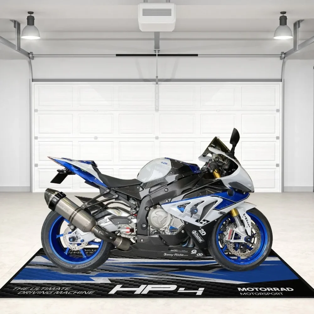 Handcrafted Machine Motorcycle Floor Mat, Personalized Pit Mat for Bikers CAR496101125179 - Image 5