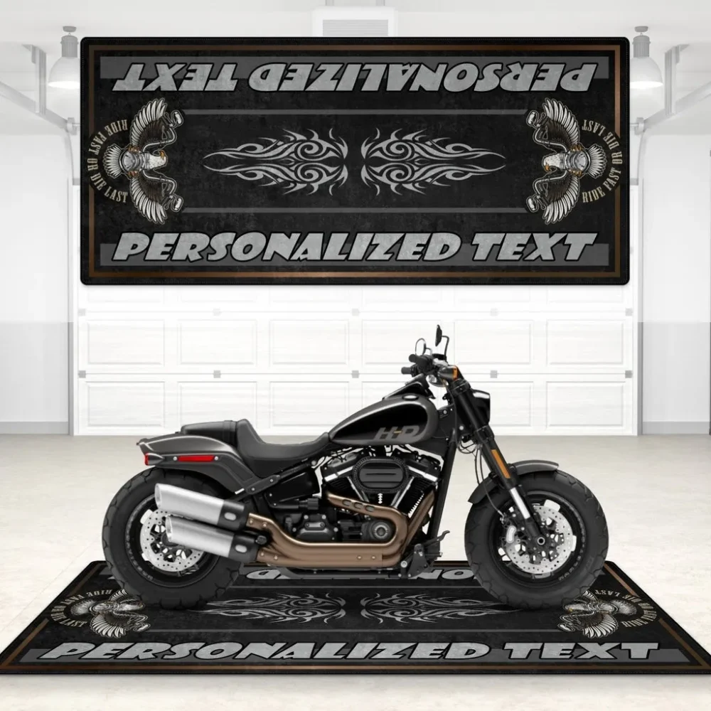 Rebel Ride Motorcycle Floor Mat, Custom Motorcycle Parking Mat CAR496101125196 - Image 4